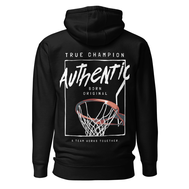 Back view of the premium and limited edition black hoodie from Kashiba U will cool design inspired by Basketball printed at the back. Shop trendy graphic hoodie from Kashiba U online. Buy Now!