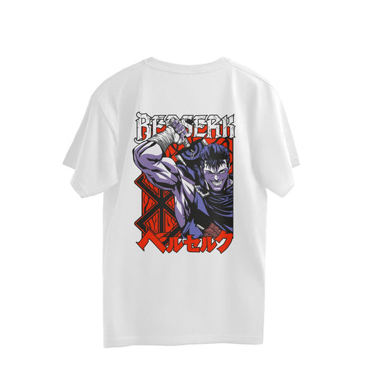 Berserk - Guts Themed - White - Oversized Tshirt - Kashiba Store