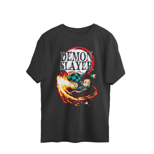 Demon Slayer - Tanjiro - Fire Breathing - Oversized T-shirt - Kashiba Store
